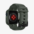 ACS00547 - Apple Watch Series (Apple Watch (41mm)) Case Rugged Armor Pro in military green showing the back