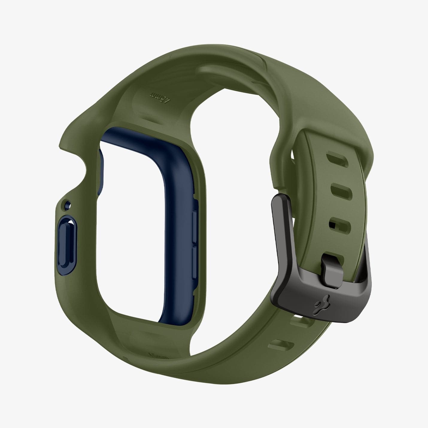 ACS04408 - Apple Watch Series (45mm) Case Liquid Air Pro in moss green showing the back with no watch face