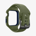 ACS04408 - Apple Watch Series (45mm) Case Liquid Air Pro in moss green showing the back with no watch face