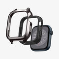 ACS04585 - Apple Watch Series (Apple Watch (45mm)) Case Metal Fit Pro in graphite showing the multiple layers of case hovering in front of watch face
