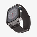 ACS04585 - Apple Watch Series (Apple Watch (45mm)) Case Metal Fit Pro in graphite showing the front, bottom and inside of band