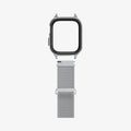 ACS04584 - Apple Watch Series (Apple Watch (45mm)) Case Metal Fit Pro in silver showing the watch face case and watch band