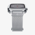 ACS04584 - Apple Watch Series (Apple Watch (45mm)) Case Metal Fit Pro in silver showing the bottom and partial front