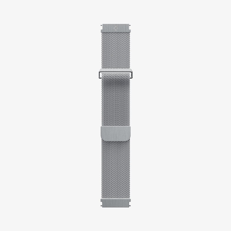 ACS04584 - Apple Watch Series (Apple Watch (45mm)) Case Metal Fit Pro in silver showing the watch band laid out flat