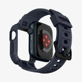 ACS00819 - Apple Watch Series (Apple Watch (45mm)) Case Rugged Armor Pro in charcoal gray showing the back with watch face hovering away from band