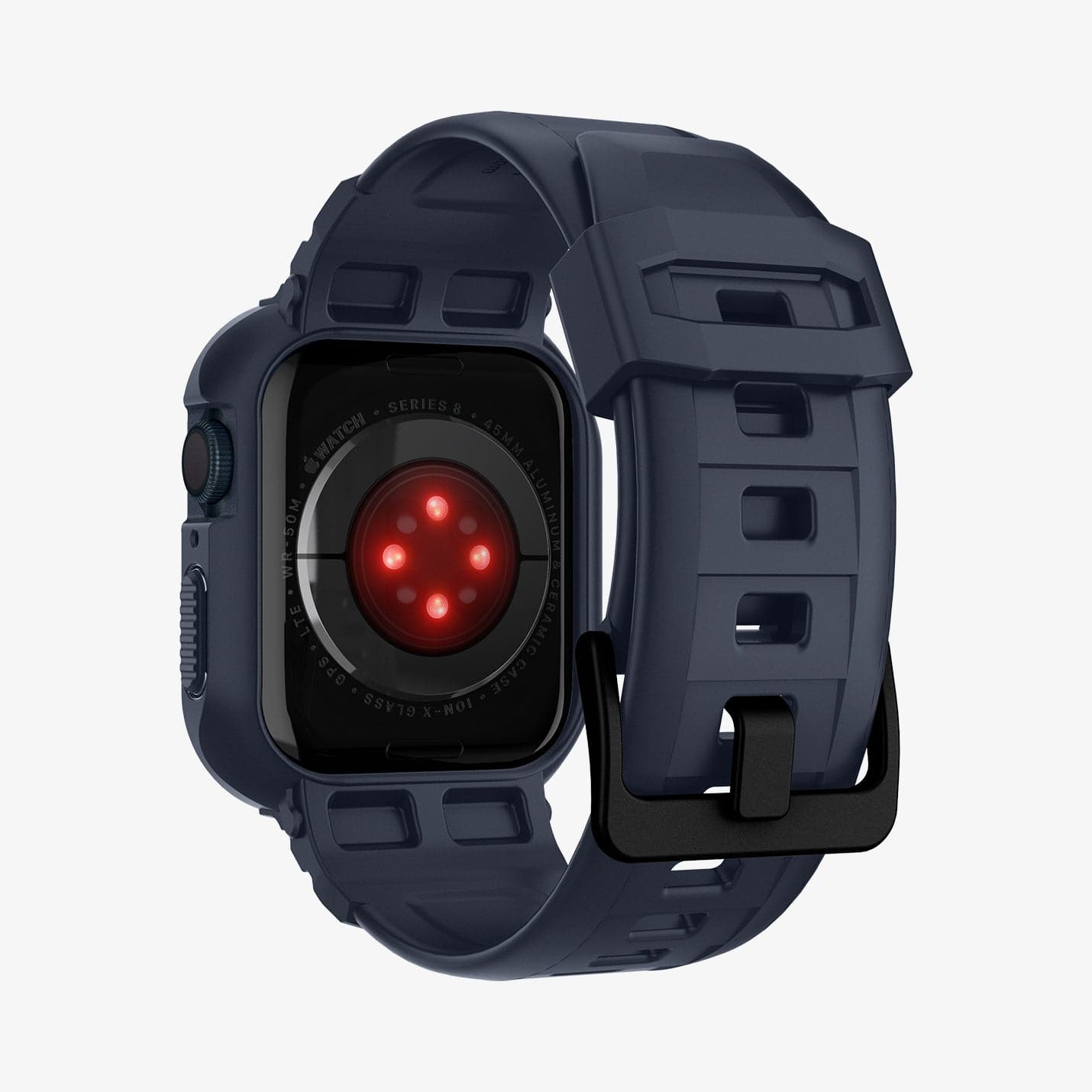 ACS00819 - Apple Watch Series (Apple Watch (45mm)) Case Rugged Armor Pro in charcoal gray showing the back