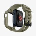 ACS05914 - Apple Watch Series (Apple Watch (45mm)) Case Rugged Armor Pro in vintage khaki showing the back with watch face hovering away from band