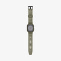 ACS05914 - Apple Watch Series (Apple Watch (45mm)) Case Rugged Armor Pro in vintage khaki showing the front with watch band laid out flat