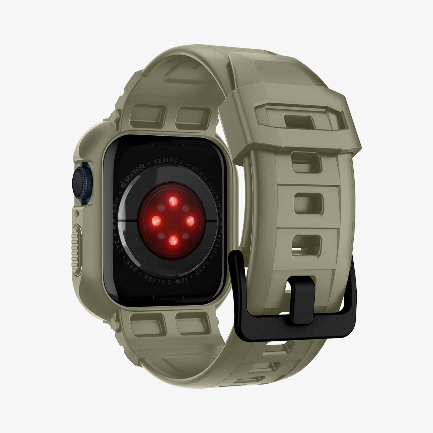ACS05914 - Apple Watch Series (Apple Watch (45mm)) Case Rugged Armor Pro in vintage khaki showing the back