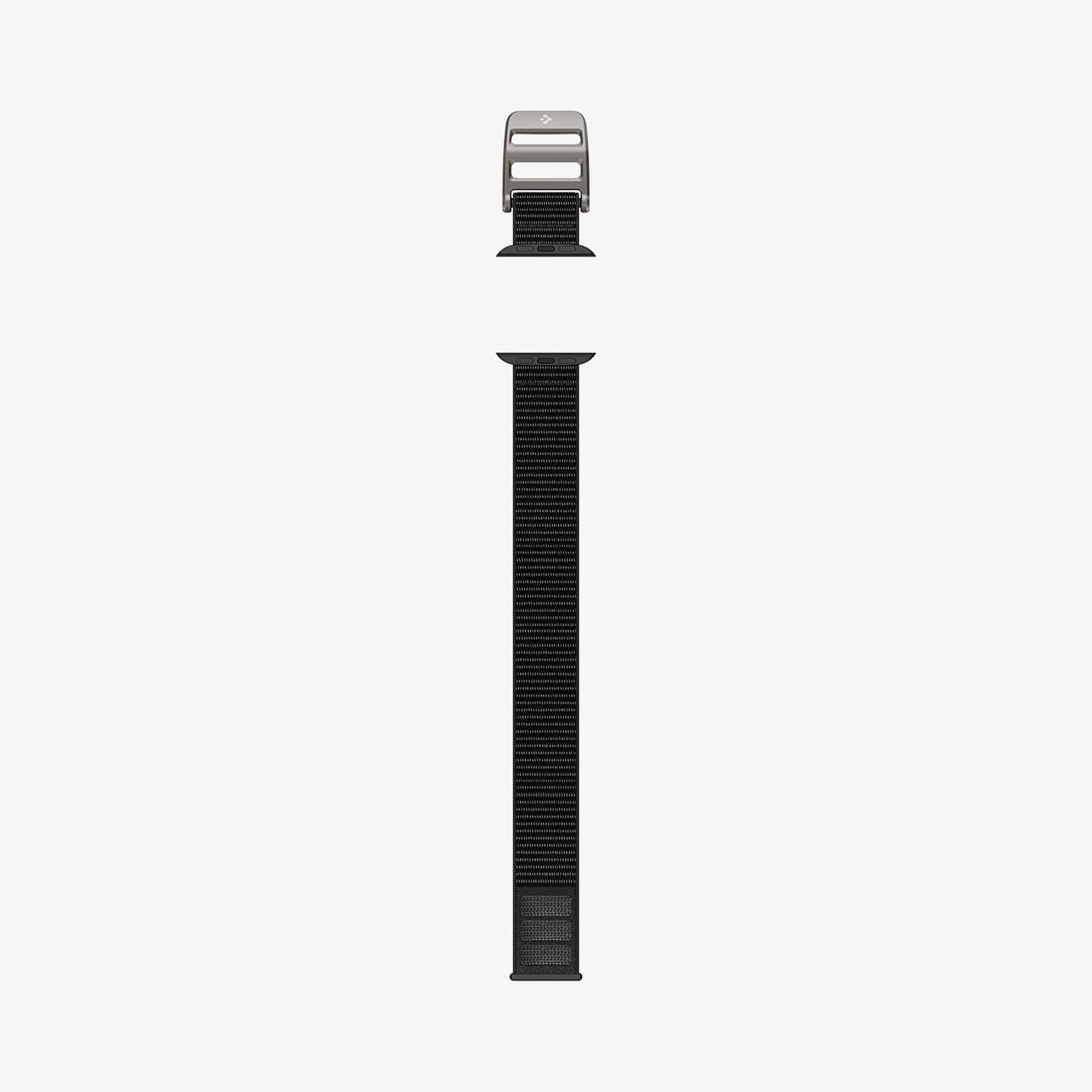 AMP02465 - Apple Watch Series (Apple Watch (49mm)/Apple Watch (45mm)/Apple Watch (42mm)) Watch Band DuraPro Flex in black showing the watch band laid out flat
