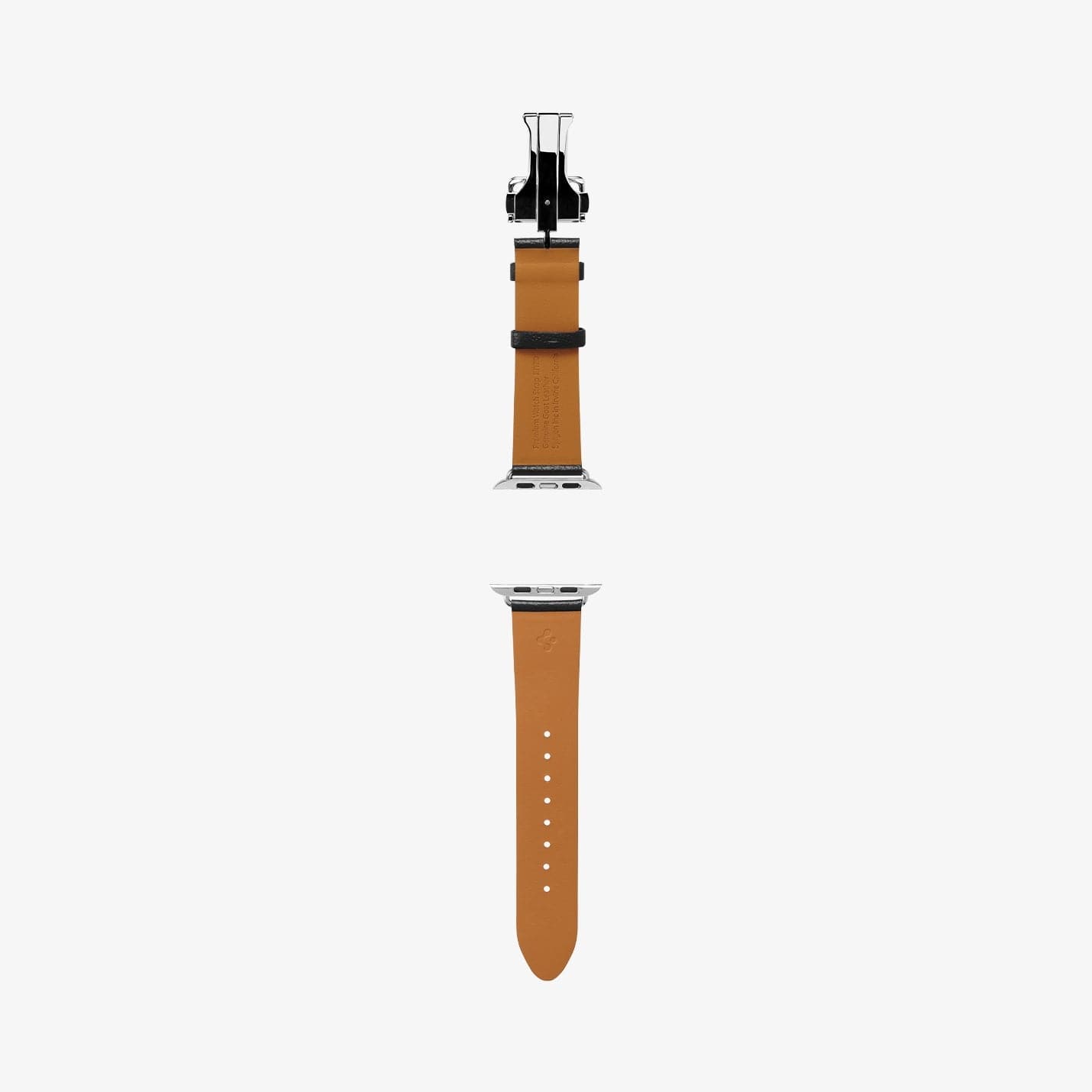 AMP06927 - Apple Watch Series (Apple Watch (49mm)/Apple Watch (45mm)/Apple Watch (42mm)) Watch Band Enzo in classic brown showing the watch band laid out flat