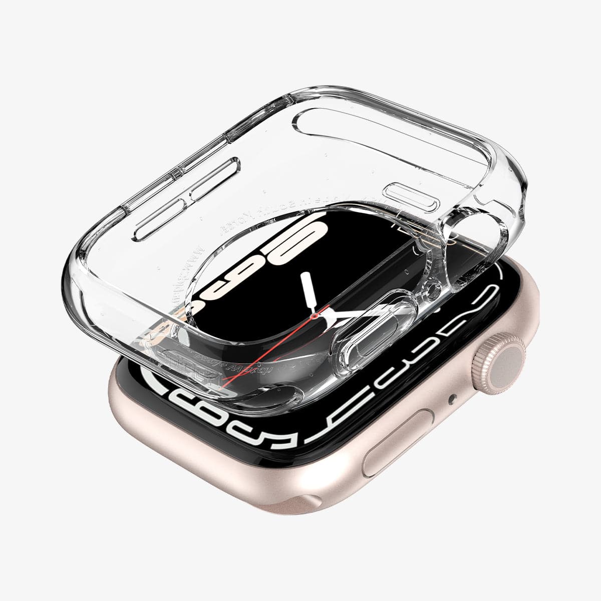 ACS04195 - Apple Watch Series (Apple Watch (41mm)) Case Liquid Crystal in crystal clear showing the case hovering above the watch face