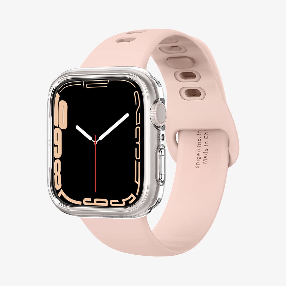 ACS04195 - Apple Watch Series (Apple Watch (41mm)) Case Liquid Crystal in crystal clear showing the front and partial inside of band
