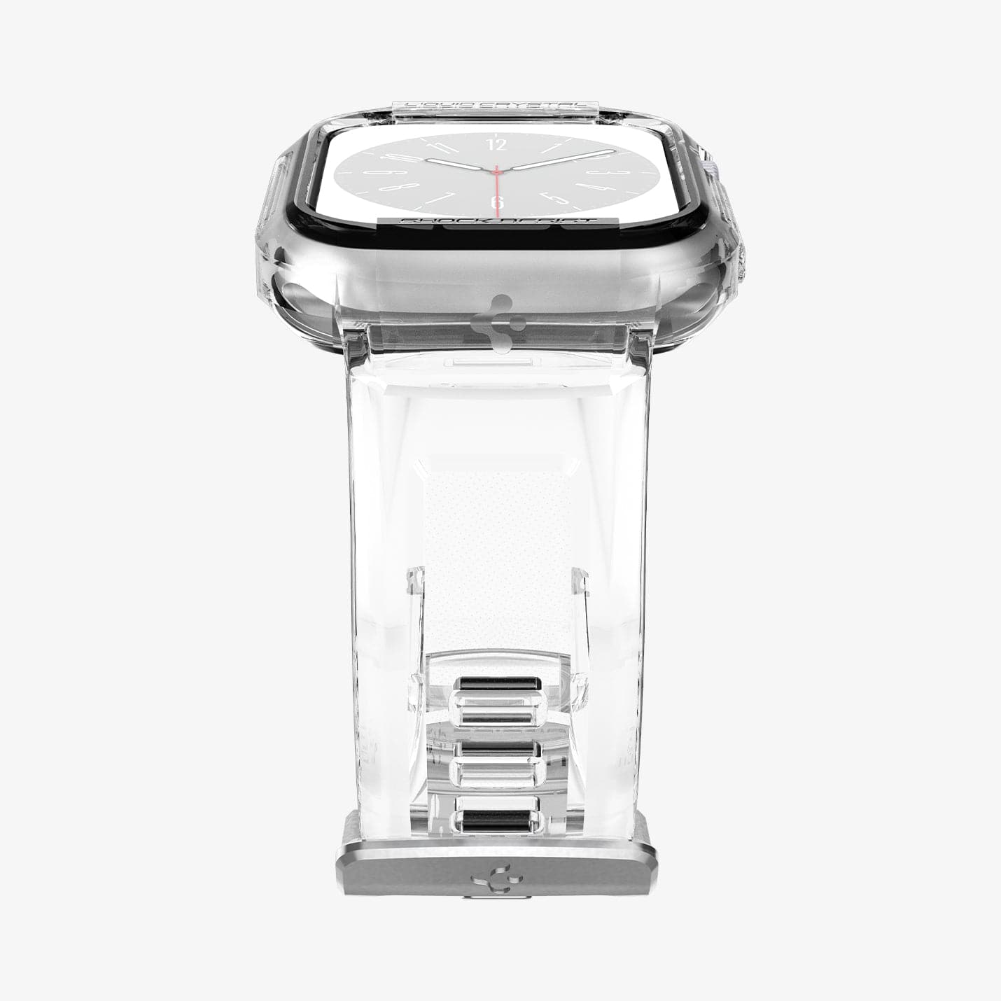 ACS02006 - Apple Watch Series (Apple Watch (45mm)) Case Liquid Crystal Pro in crystal clear showing the bottom and partial front
