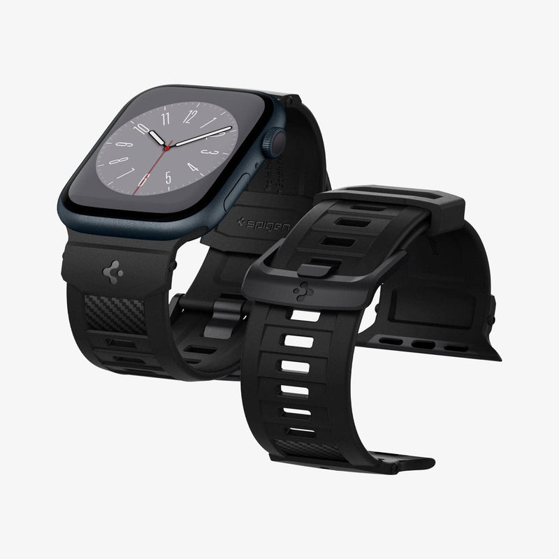 AMP02855 - Apple Watch Series (Apple Watch (41mm)/Apple Watch (38mm)) in matte black showing the front and back