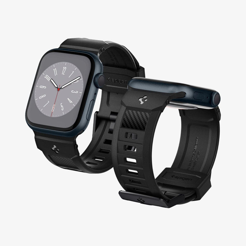 AMP02855 - Apple Watch Series (Apple Watch (41mm)/Apple Watch (38mm)) in matte black showing the front and bottom