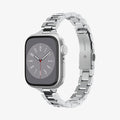 AMP06357 - Apple Watch (41mm) Modern Fit 316L Band in Silver showing the front and partial inside of band