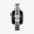 AMP06357 - Apple Watch (41mm) Modern Fit 316L Band in Silver showing the partial back and bottom of the strap