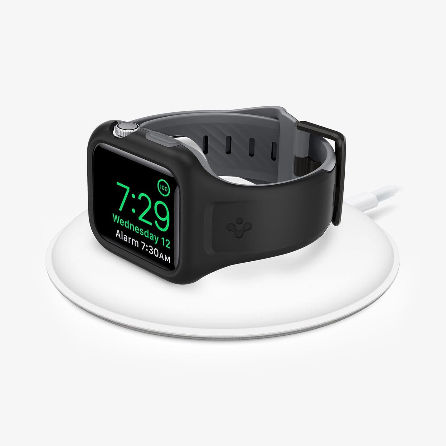 AMP02020 - Apple Watch (40mm) Liquid Air Pro in Black showing the front, side and partial inner and bottom