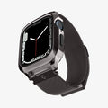 ACS04587 - Apple Watch (41mm) Metal Fit Pro in Graphite showing the front, bottom and inside of band