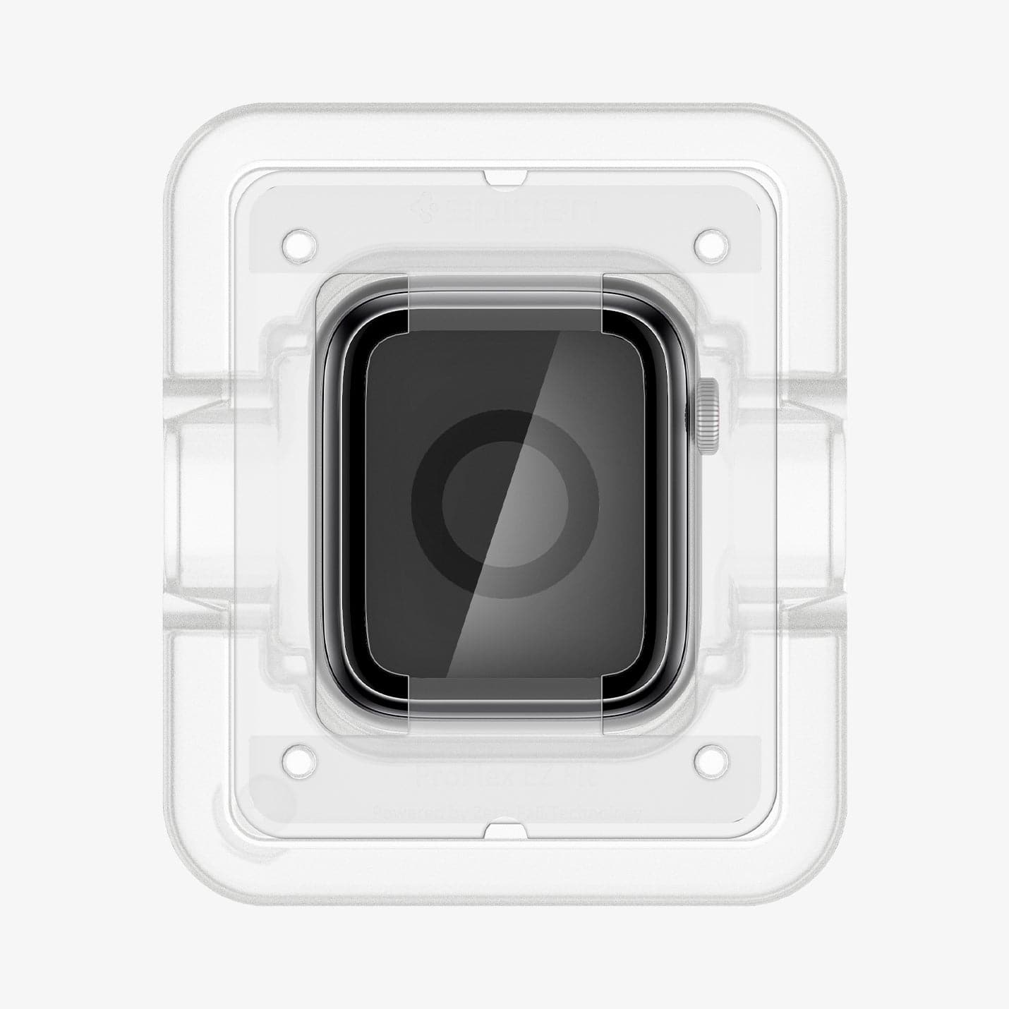 AFL00921 - Apple Watch (40mm) Screen Protector ProFlex EZ Fit in Clear showing the front with watch face installed in ez fit tray
