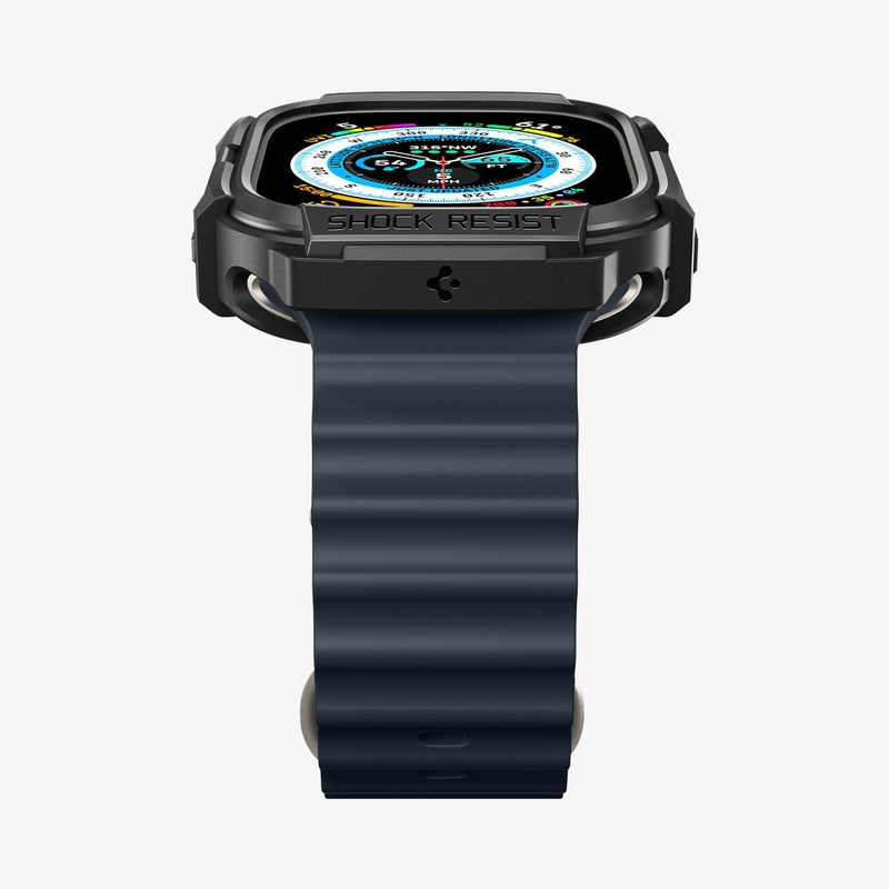ACS05456 - Apple Watch Series (Apple Watch (49mm)) in matte black showing the bottom and front