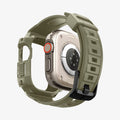 ACS05915 - Apple Watch Series (Apple Watch (49mm)) in vintage khaki showing the back with watch face hovering away from band