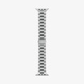 AMP06356 - Apple Watch Series (Apple Watch (49mm)/Apple Watch (45mm)/Apple Watch (42mm)) Watch Band Modern Fit 316L in silver showing the watch band laid out flat