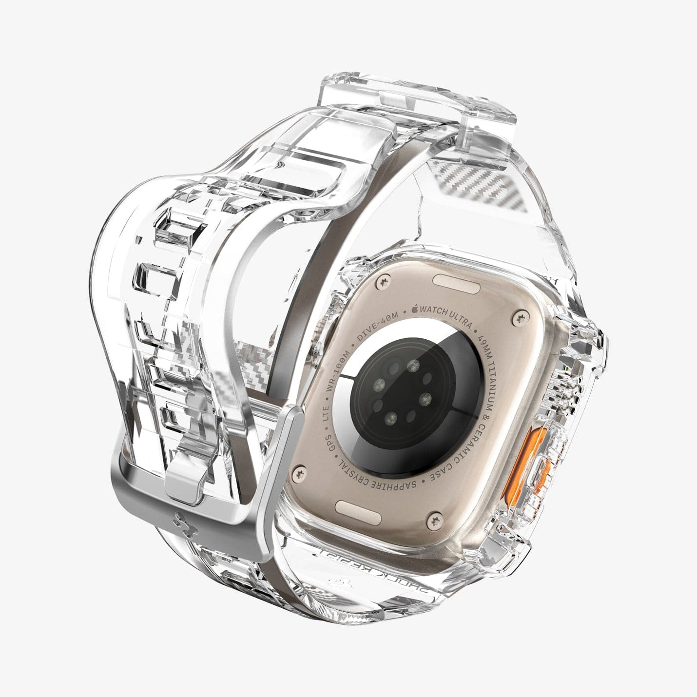 ACS05461 - Apple Watch Series (Apple Watch (49mm)) in crystal clear showing the back and inside of band