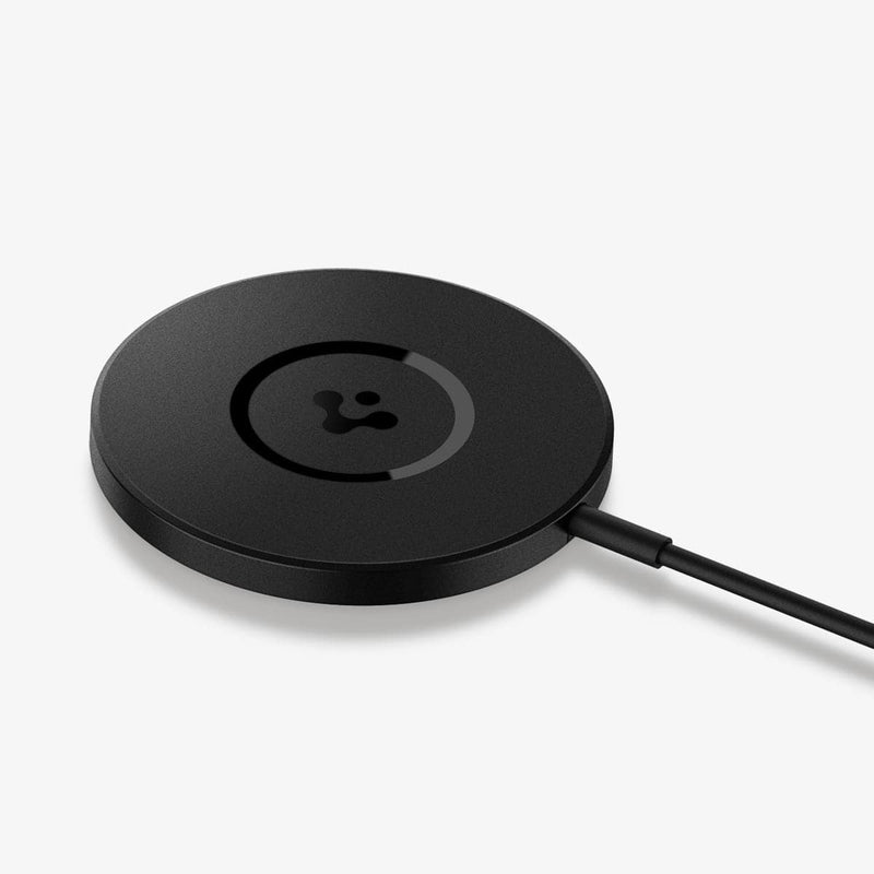 ACH04238 - ArcField™ Magnetic Wireless Charger PF2101 (MagFit) in black showing the front and top with charging cable attached