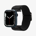 AMP02290 - Apple Watch Series (Apple Watch (41mm)/Apple Watch (38mm)) Watch Band Lite Fit in black showing the watch face hovering in front of watch band