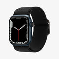AMP02290 - Apple Watch Series (Apple Watch (41mm)/Apple Watch (38mm)) Watch Band Lite Fit in black showing the front and inside of band