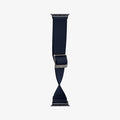 AMP02291 - Apple Watch Series (Apple Watch (41mm)/Apple Watch (38mm)) Watch Band Lite Fit in navy showing the watch band bending to show the durability