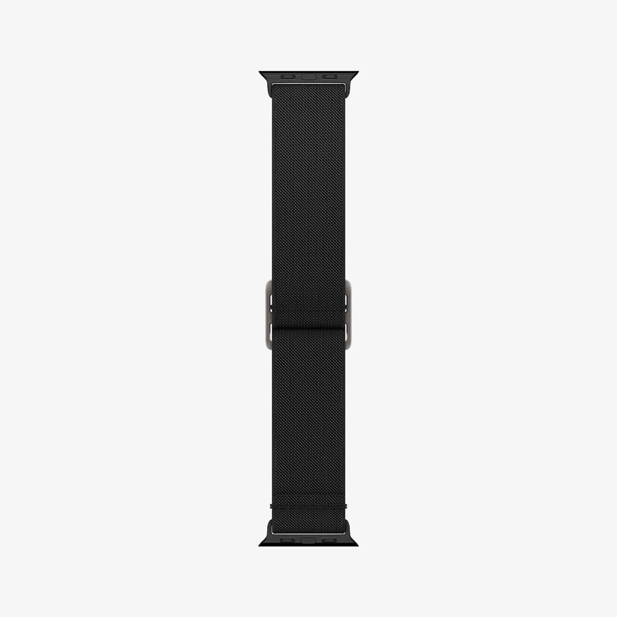 AMP02286 - Apple Watch Series (Apple Watch (49mm)/Apple Watch (45mm)/Apple Watch (42mm)) Watch Band Lite Fit in black showing the inside of band from end to end