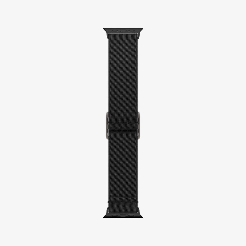 AMP02286 - Apple Watch Series (Apple Watch (49mm)/Apple Watch (45mm)/Apple Watch (42mm)) Watch Band Lite Fit in black showing the inside of band from end to end
