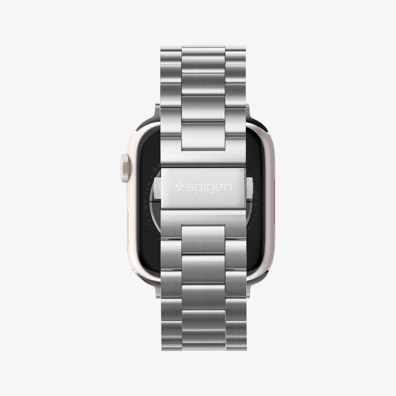 062MP25404 - Apple Watch Series (Apple Watch (49mm)/Apple Watch (45mm)/Apple Watch (42mm)) Watch Band Modern Fit in silver showing the back of watch band