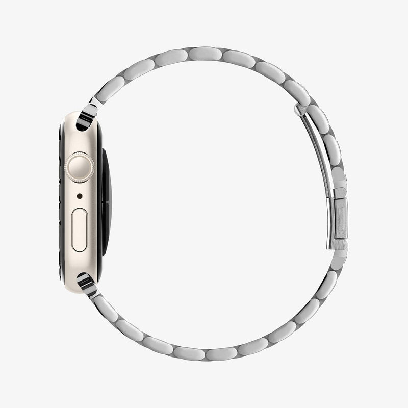 062MP25404 - Apple Watch Series (Apple Watch (49mm)/Apple Watch (45mm)/Apple Watch (42mm)) Watch Band Modern Fit in silver showing the side