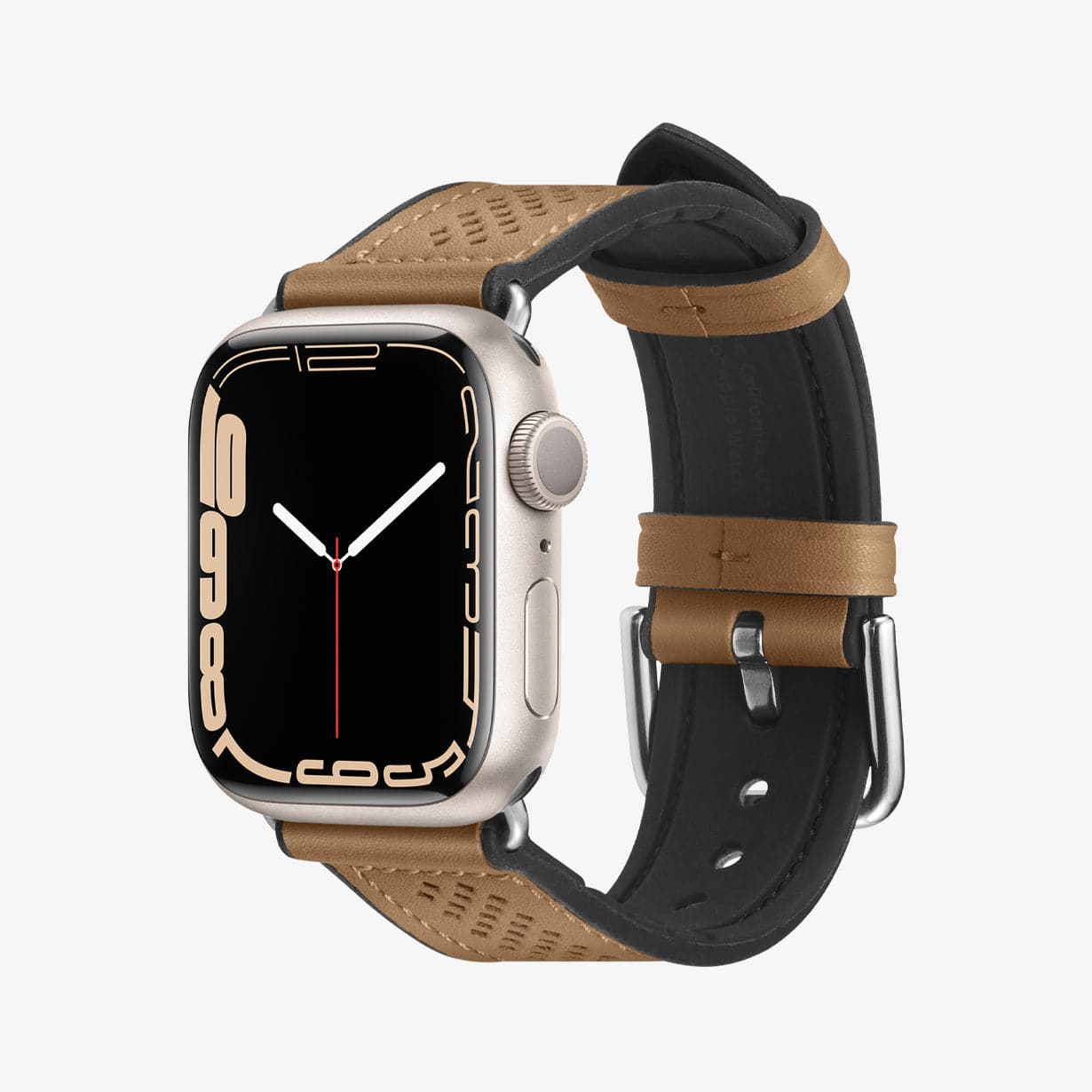 062MP25078 - Apple Watch Series (Apple Watch (49mm)/Apple Watch (45mm)/Apple Watch (42mm)) Watch Band Retro Fit in brown showing the front and inside of band