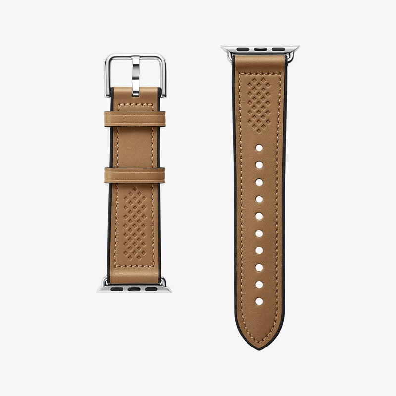 062MP25078 - Apple Watch Series (Apple Watch (49mm)/Apple Watch (45mm)/Apple Watch (42mm)) Watch Band Retro Fit in brown showing the two components of watch band