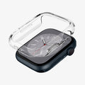ACS04187 - Apple Watch Series (41mm) Case Thin Fit in crystal clear showing the case hovering above the watch face