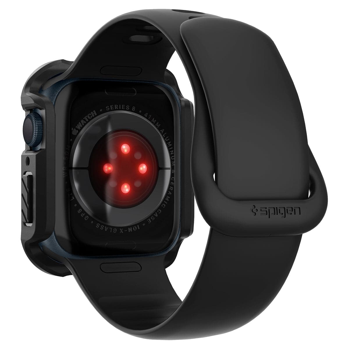 ACS04191 - Apple Watch Series (41mm) Case Tough Armor in black showing the back