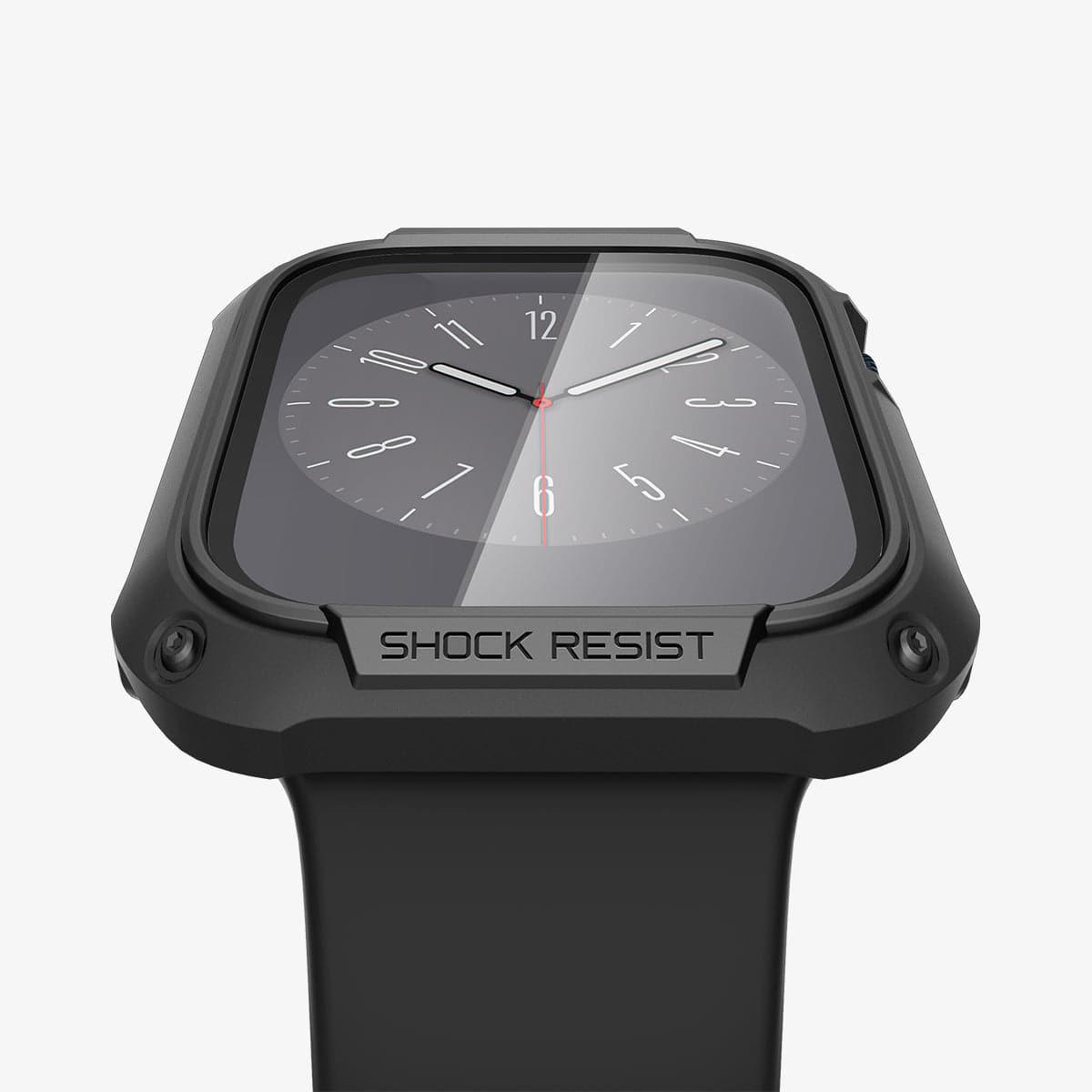 ACS04191 - Apple Watch Series (41mm) Case Tough Armor in black showing the front and bottom