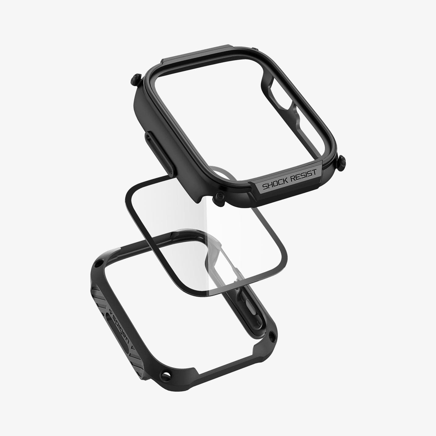 ACS04191 - Apple Watch Series (41mm) Case Tough Armor in black showing the multiple layers of case