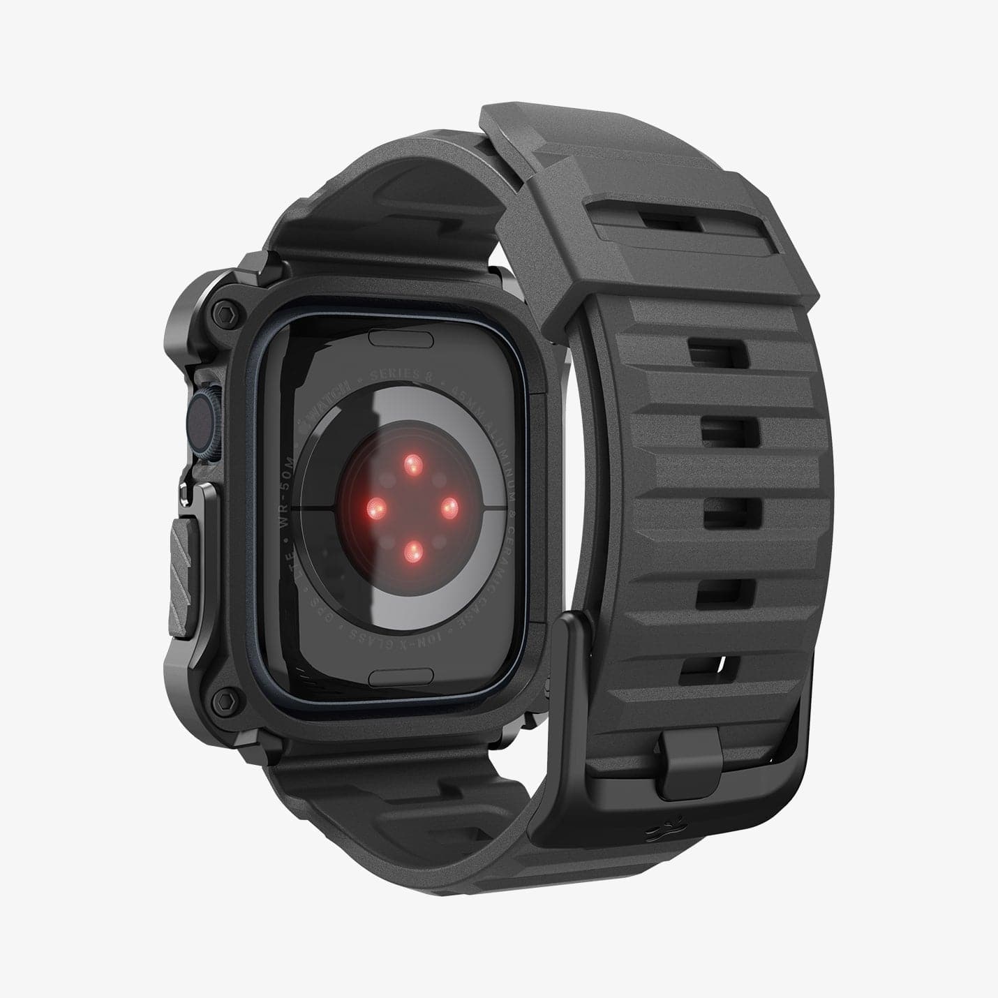 ACS05237 - Apple Watch Series (45mm) Case Tough Armor Pro Metal in black showing the back