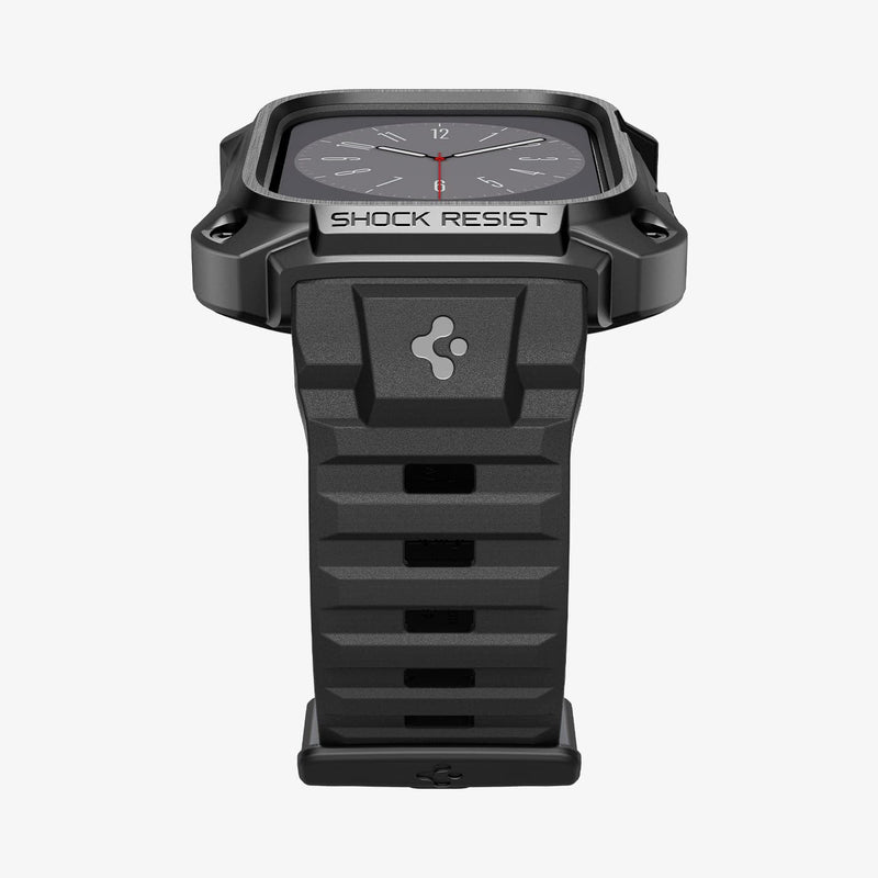 ACS05237 - Apple Watch Series (45mm) Case Tough Armor Pro Metal in black showing the front and bottom
