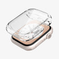 ACS04611 - Apple Watch Series (45mm) Case Ultra Hybrid in crystal clear showing the case hovering above the watch face