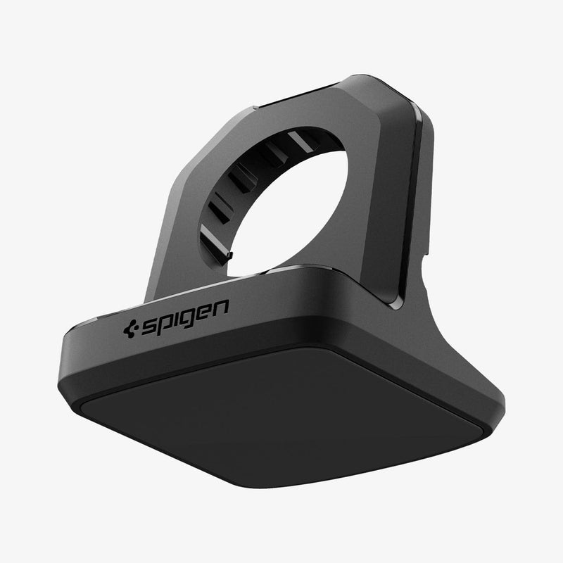 AMP05764 - Apple Watch Rugged Armor Stand in black showing the front, side and bottom