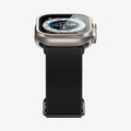 AGL06953  - Apple Watch Ultra (Apple Watch (49mm)) Screen Protector Glas.tR Slim Pro in titanium showing the bottom and partial front