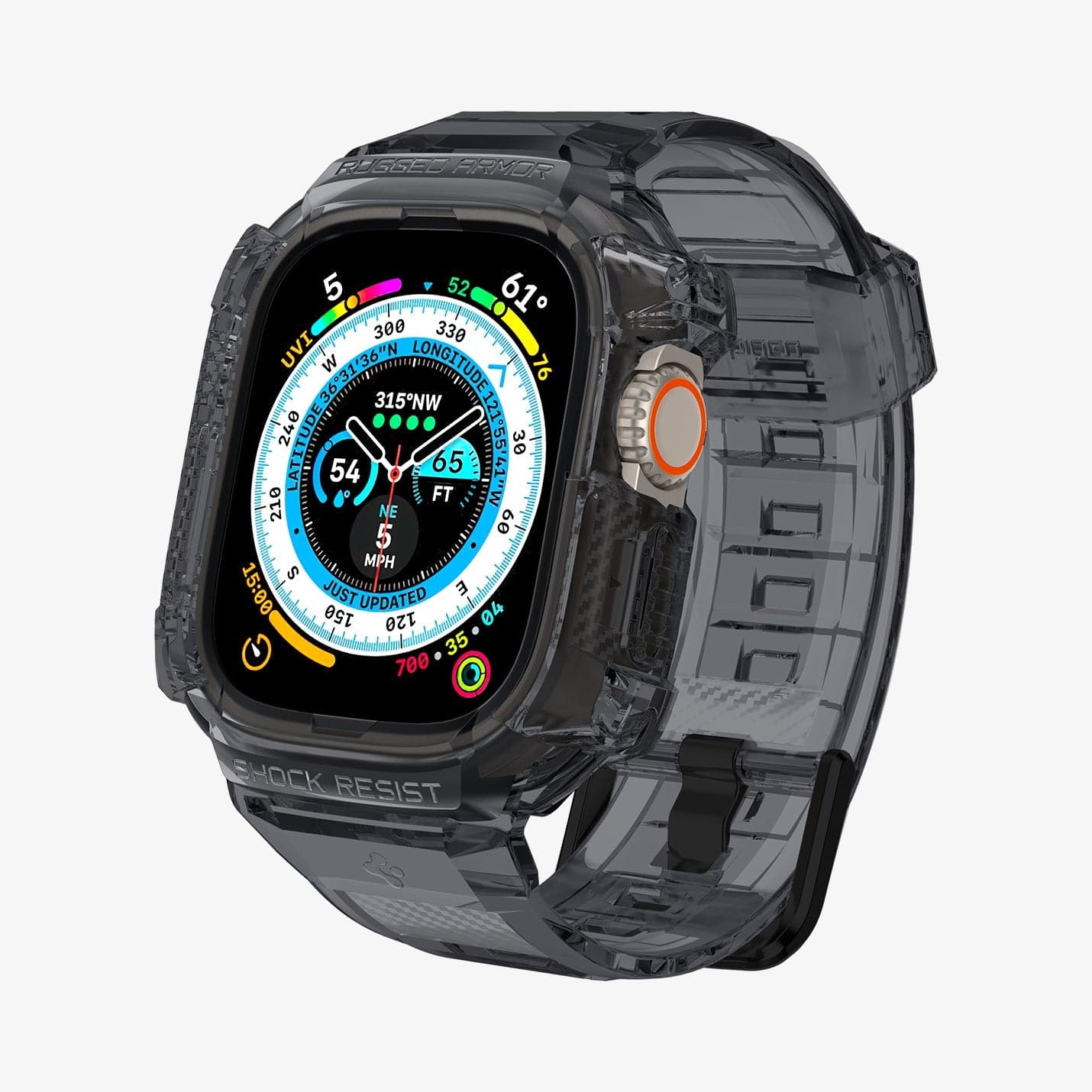 ACS06028 - Apple Watch Series (Apple Watch (49mm)) in space crystal showing the front and inside of band