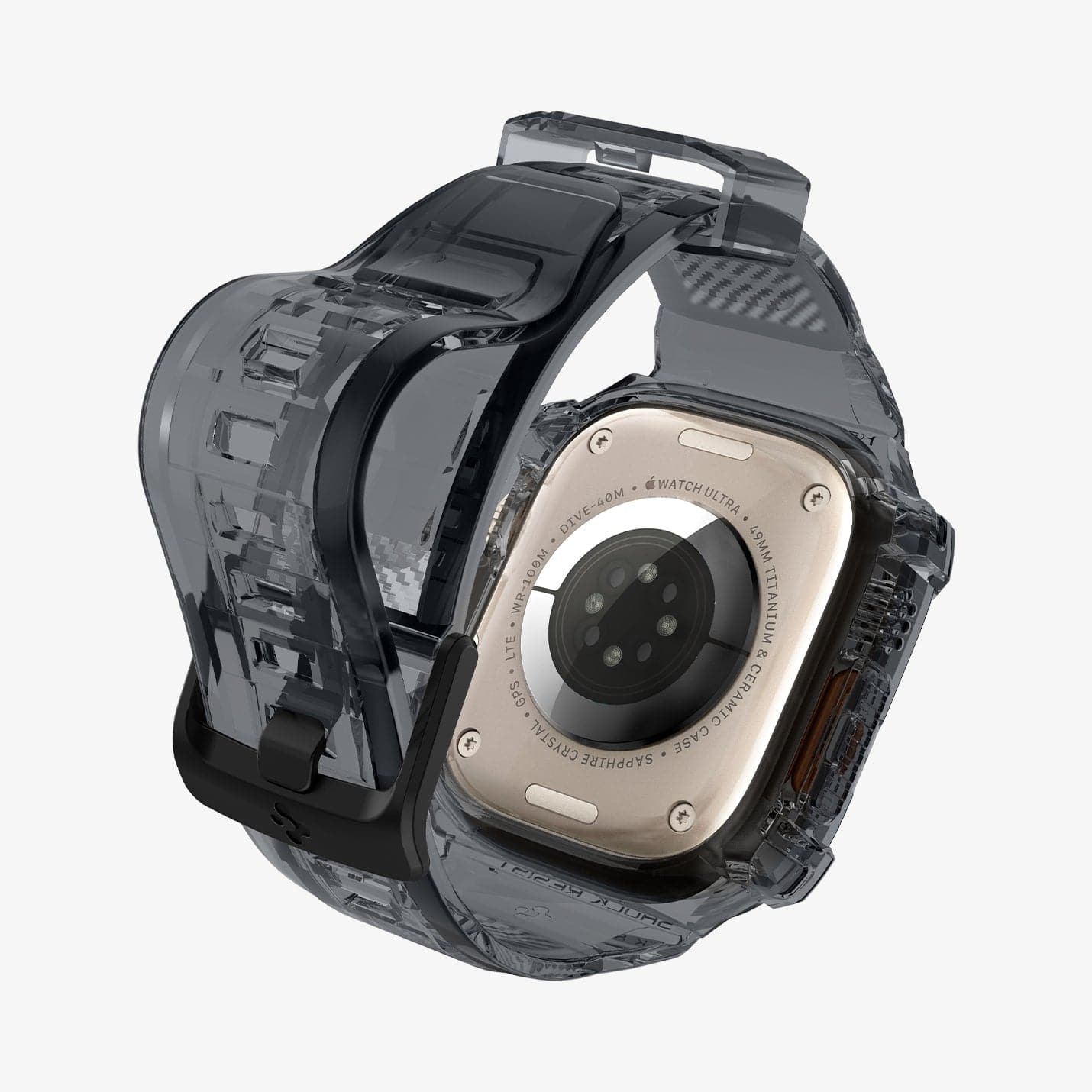 ACS06028 - Apple Watch Series (Apple Watch (49mm)) in space crystal showing the back and inside of band